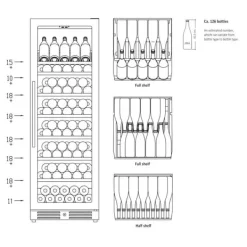 Scandomestic SV 111 B Premium Collection - Vinkylskåp - 1 zon - bredd: 59,5 cm - djup: 72,5 cm - höjd: 176,4 cm - 426 liter - svart - Upp till 126 fl | CDON