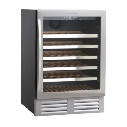 Vinkylar-Scandomestic SV 81 X - Vinkyl - 1 Zon - bredd: 59,5 cm - djup: 61,3 cm - höjd: 86,5 cm - 146 liter - rostfritt stål/svart - Upp till 46 flaskor