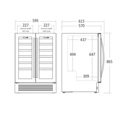 Scandomestic SV 91 X - Vinkylskåp - 2 zoner - bredd: 59,5 cm - djup: 61,6 cm - höjd: 87,2 cm - 119 liter - svart/rostfritt stål - Upp till 36 flaskor | CDON