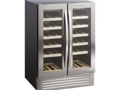 Scandomestic SV 91 X - Vinkylskåp - 2 zoner - bredd: 59,5 cm - djup: 61,6 cm - höjd: 87,2 cm - 119 liter - svart/rostfritt stål - Upp till 36 flaskor | CDON