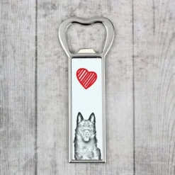Schipperke - flasköppnare med en hund, personlig kylöppnare, unik present till en man från Art-Dog
