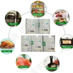 Vakuumförpackare-Säck Sous Vide - TEKNIKRABATT - 5 Rullar - Icke giftig - Hög transparens - 500 cm