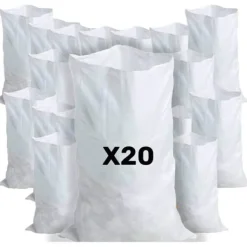 Soppåsar-Säckar för avfall - Avfallssäck - Sandpåse - 20 stycken, 55 x 95 cm, 64L - för sand, jord, grus, trädgårdsarbete, byggavfall