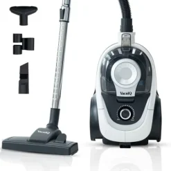 Säckarfria släpvagnsdammsugare VacniQ, lättvikt för mattor och hårda golv, retraherbar sladd, 899 W