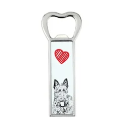 Scottish Terrier, Aberdeen Terrier - flasköppnare med en hund, personlig kylöppnare, unik present till en man från Art-Dog