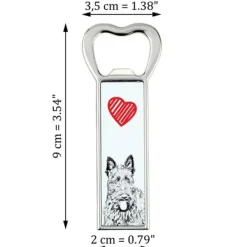 Scottish Terrier, Aberdeen Terrier - flasköppnare med en hund, personlig kylöppnare, unik present till en man från Art-Dog