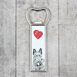 Scottish Terrier, Aberdeen Terrier - flasköppnare med en hund, personlig kylöppnare, unik present till en man från Art-Dog