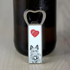 Scottish Terrier, Aberdeen Terrier - flasköppnare med en hund, personlig kylöppnare, unik present till en man från Art-Dog