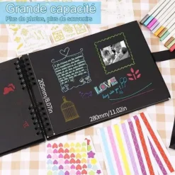 Förvaring Av Fotografier-Scrapbook-fotoalbum, DIY-fotoalbum med 12 pennor, 80 sidor, presenter till bröllopsresor