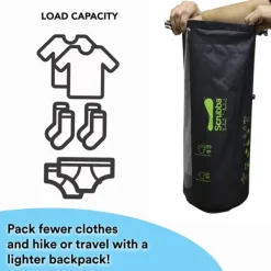 Tvättutrustning-SCRUBBA WASH BAG 13.5L Black, tvättpåse resa, drybag med inbyggd tvättbräda