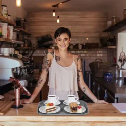 Serveringsfat & Skålar-Serveringsbricka, 2x 46x35x2 cm, Grå