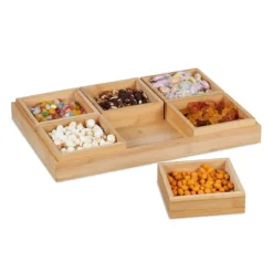Serveringsfat set, bambu, 5.5x47x32.5 cm, natur