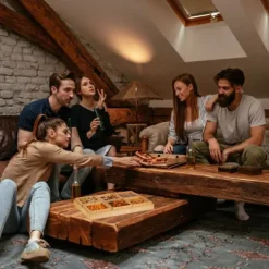 Serveringsfat set, bambu, 5.5x47x32.5 cm, natur