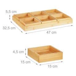Serveringsfat set, bambu, 5.5x47x32.5 cm, natur