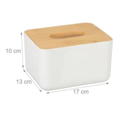 Pappersnäsdukar-Servetthållare, 10x17x13 cm, Vit