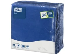 Pappersservetter-Serviet Tork 39x39 cm 3-lag Blå,12 pk x 100 stk/krt
