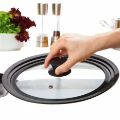 SET 2 UNIVERSALA GLASFÖRSEGA MED Ø16/18/20CM / 24/26/28CM KÖKSSPLASHSKYDDARE