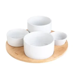 Set | YIFAN | vit, 5-delad serveringsskål | 33 cm | 874524