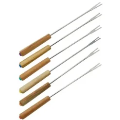 Fondueset-Set med 6 fonduegaflar av FSC-märkt trä från Fackelmann Nature