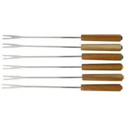 Fondueset-Set med 6 fonduegaflar av FSC-märkt trä från Fackelmann Nature