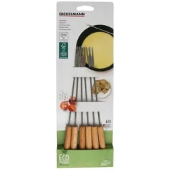 Fondueset-Set med 6 fonduegaflar av FSC-märkt trä från Fackelmann Nature