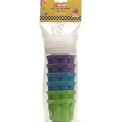 Ibili SET MED 6 GELEFORMAR DIAMETER 7,3 CM - HÖJD 6,1 CM - LÅGT OCH HÖGT LOCK FÖR ENKEL AVMALLNING