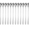 Set med 12 långa skedar i rostfritt stål - Längd 18,9 cm - För Latte Macchiato, cocktails, desserter och mycket mer