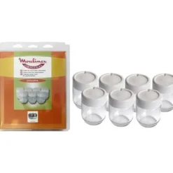 Yogurtmaskiner-Set med 7 Moulinex yoghurt maker krukor - Vit - Tillbehör för Yoghurt maker