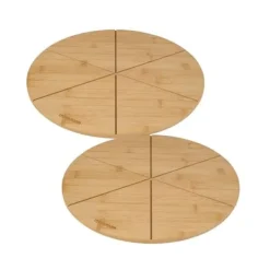 Pizzaspadar-Set med 2 pizzabrädor med skärspår - FACKELMANN - Ø 32 cm