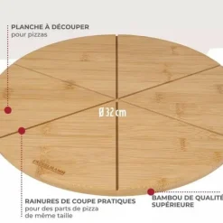 Pizzaspadar-Set med 2 pizzabrädor med skärspår - FACKELMANN - Ø 32 cm