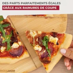 Pizzaspadar-Set med 2 pizzabrädor med skärspår - FACKELMANN - Ø 32 cm