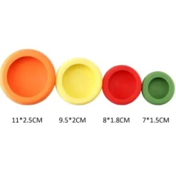 Skållock-Set med 4 Silikon Matskydd Bestick Grönsaksfrukt Konservering Verktyg Kökstillbehör