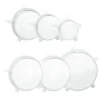 Skållock-Set med 6 st Återvinningsbart silikonlock Universal Stretch Lock Lufttätt Stretch Giftfri Smaklös matkonservering