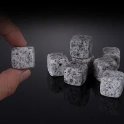 Whiskystenar-Set med 9 återanvändbara granitwhiskystenar Täljstensiskuber Dryckskylare