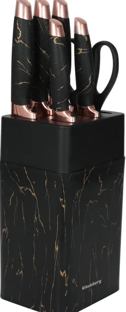 Köksknivar-Set med köksknivar i ett block om 6 delar KLAUSBERG KB-7770
