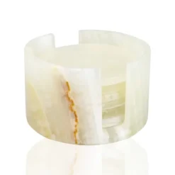 Set med underlägg i natursten 6 delar + onyxställ