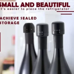 Flaskstopp & Flaskförslutare-Set om 4 vinflaskpropp, champagnepropp, vinflaskpropp med lås- och upplåsningsfunktion A161