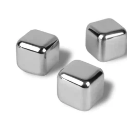 Whiskystenar-Setet med 4 metallisbitar eller chokladkakaform ovanlig isbitsbricka