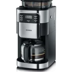 Severin 4810 Kaffebryggare med filter och integrerad kvarn - svart och rostfritt stål - 1000W - 1,4 L