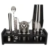 Verktygsset För Drinkar-Shaker - Bartender - Cocktailset 17 delar - Rostfritt stål - 830 ml - Svart stöd