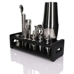 Verktygsset För Drinkar-Shaker - Bartender - Cocktailset 17 delar - Rostfritt stål - 830 ml - Svart stöd
