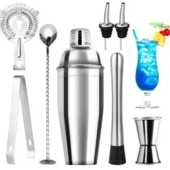 Verktygsset För Drinkar-Shaker-Shaker Cocktail-Kit Cocktail-Accessoar för professionell bartender - Rostfritt stål - 750 ml - 8 PCS - För hemmet, baren, festen