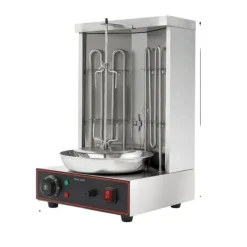 Grillugnar & Ugnar Med Roterande Stekspett-Shawarma Grillmaskin, Automatisk Rotering, Justerbar Temperatur,Silver