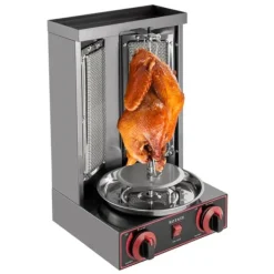 Grillugnar & Ugnar Med Roterande Stekspett-Shawarma Gyros Döner Grill - CG-25 Vertikal Rotisserie - 3000 W - 220 V - 2 Värmeelement - Kapacitet 12 kg
