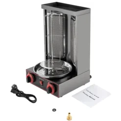 Grillugnar & Ugnar Med Roterande Stekspett-Shawarma Gyros Döner Grill - CG-25 Vertikal Rotisserie - 3000 W - 220 V - 2 Värmeelement - Kapacitet 12 kg