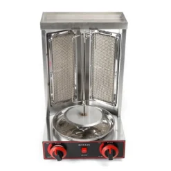 Grillugnar & Ugnar Med Roterande Stekspett-Shawarma-maskin, 3000 W, 2-brännars LPG-donergrill, roterande uppvärmning för krispigt och saftigt kött, svart