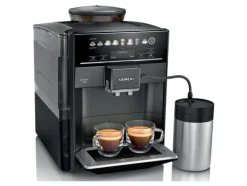 Siemens Kaffemaskiner & Espresso-EQ.6 plus s300 TE653M19RW - Automatisk kaffekokare med mjölkskummare - 15 bar - safir, svart metallisk