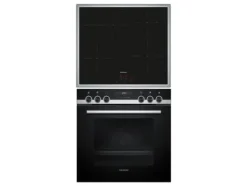 Siemens Spisar-HE517BBS4 + EI645CFB6E, Induktionshäll med zon, 4 zone(s), Glass-keramisk, Svart, Röra, 58,3 cm