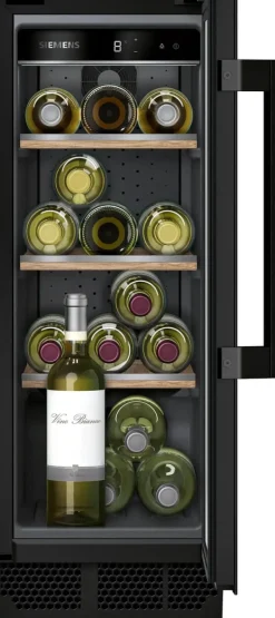 Siemens Vinkylar-iQ500 KU20WVHF0 Vinkyl med glasdörr 82 x 30 cm. - Upp till 21 flaskor - 38 dB