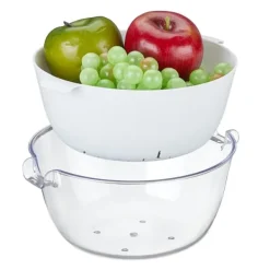 Sil med skål, 10x22,5x21 cm, Transparent, Vit